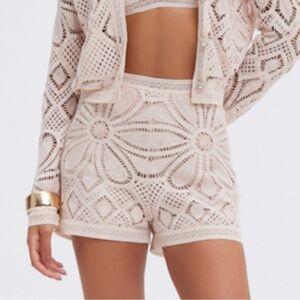 PatBO Flower Crochet Shorts